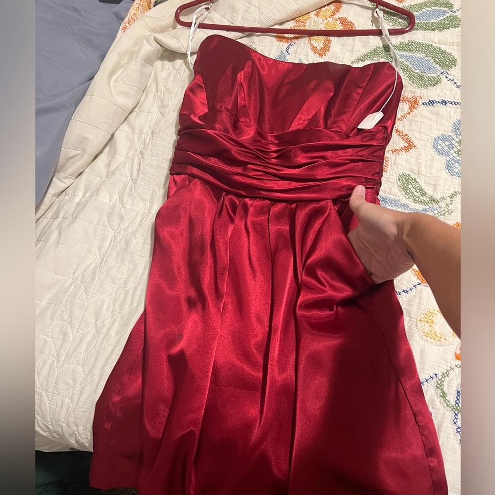 Red mini dress w/ pockets
